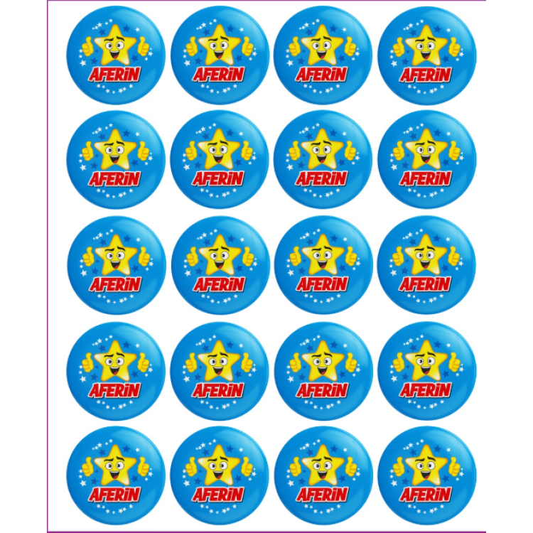 MOTİVASYON ROZETİ MAVİ AFERİN 20Lİ -M06