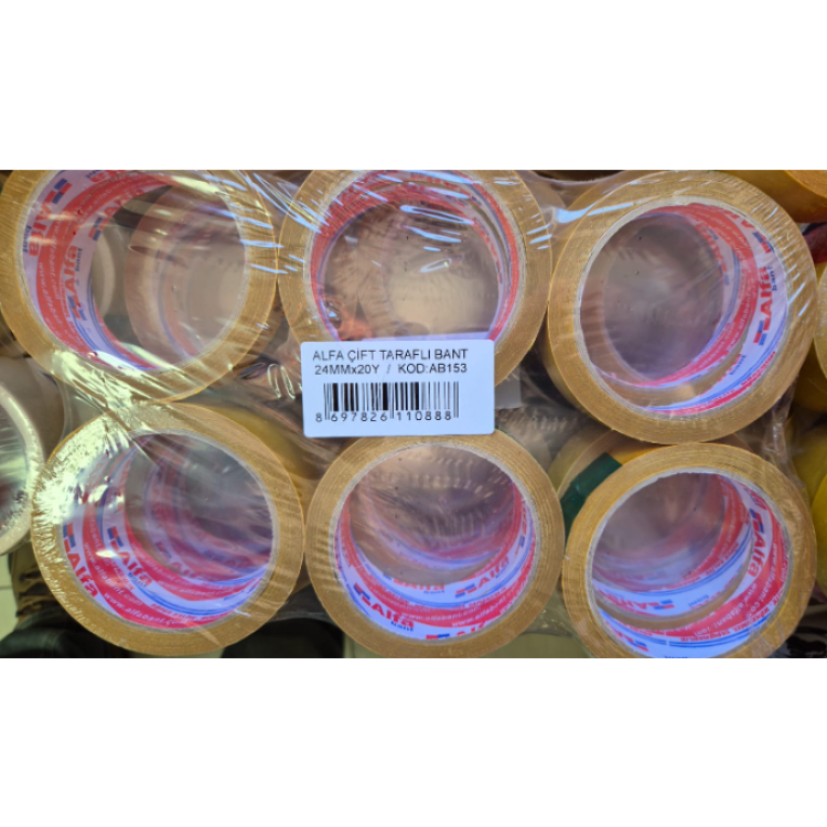 ALFA AB153 ÇİFT TARAFLI BANT 24MMX20Y (BOX12)