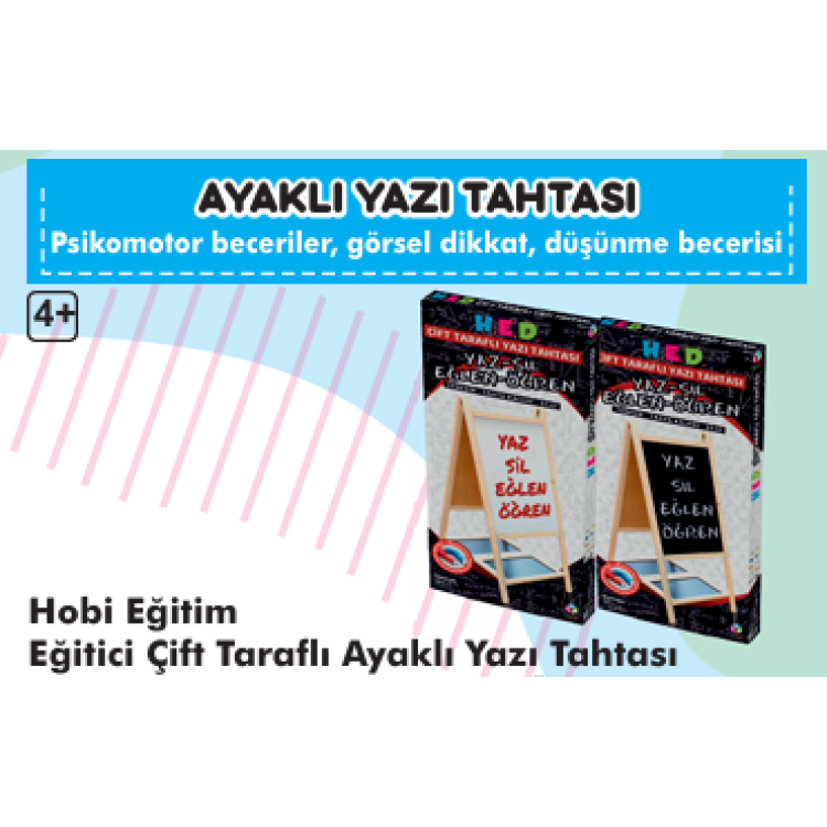 Hobi Eğitim  Eğitici Çift Taraı Ayaklı Yazı Tahtası