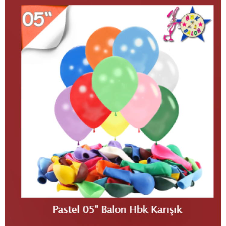 Pastel 05" Balon Hbk Karışık 100LÜ