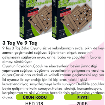 HED 218 DOKUZ TAŞ ÜÇ TAŞ HED 218 DOKUZ TAŞ ÜÇ TAŞ