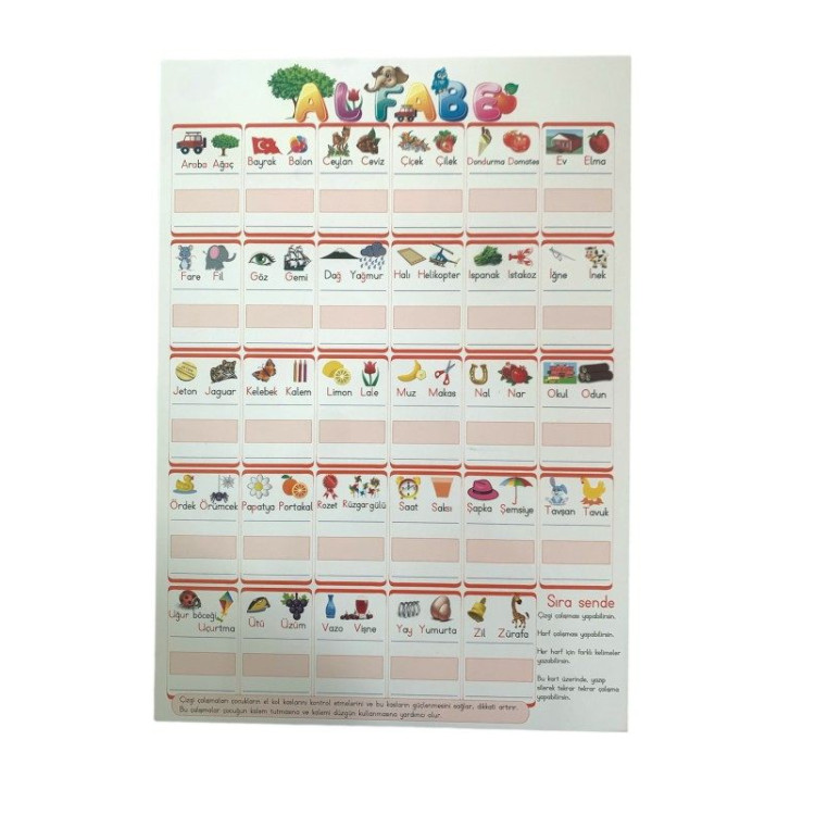 ODAK A4 YAZI ÇALIŞMA KARTI 10'LU