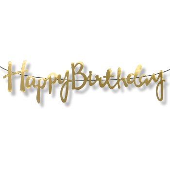 Banner Kaligrafi Happy Bırthday Altın Banner Kaligrafi Happy Bırthday Altın