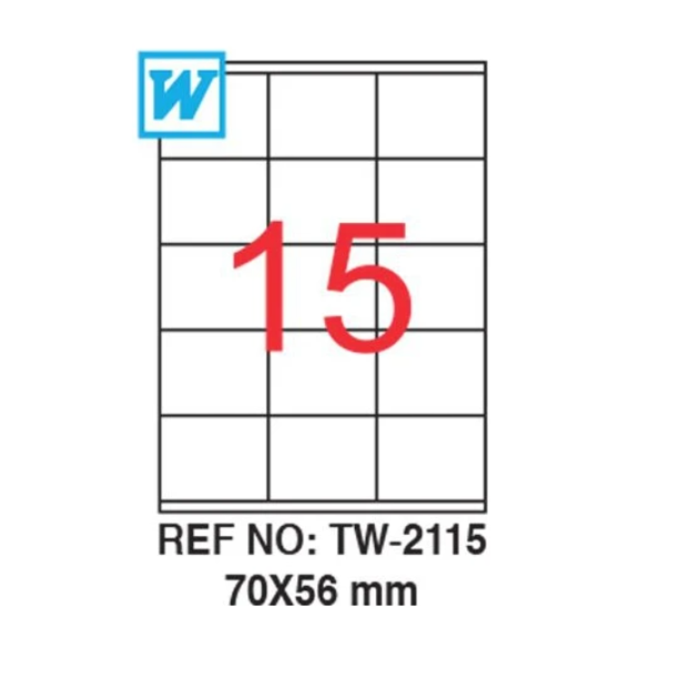 Tanex Tw-2115 Laser Etiket 70 X 56 Mm