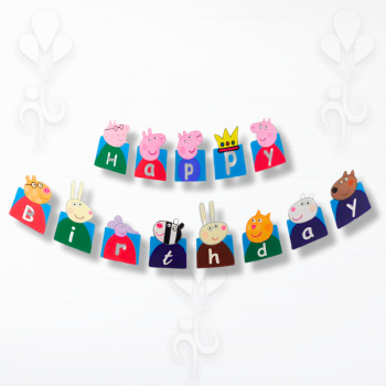 Banner Happy Bırthday Pig Banner Happy Bırthday Pig