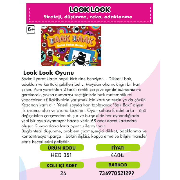 LOOK LOOK STRATEJİ DÜŞÜNME ZEKA ODAKLANMA