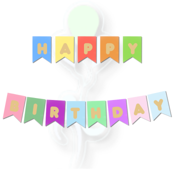 Banner Happy Bırthday Renkli-Altın Banner Happy Bırthday Renkli-Altın