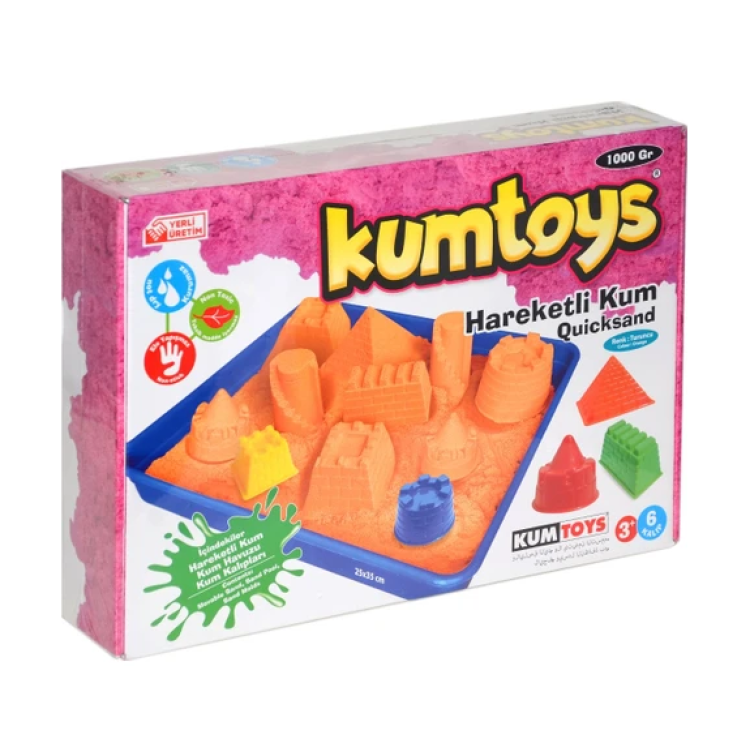 KUMTOYS KİNETİK KUM 1000GR HAVUZ + KALIPLAR