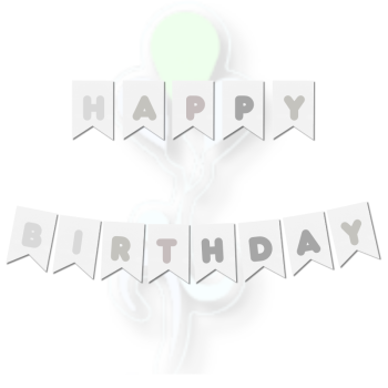 Banner Beyaz-Gümüş Happy Bırthday Banner Beyaz-Gümüş Happy Bırthday