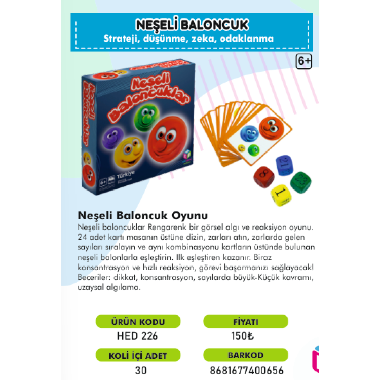NEŞELİ BALONCUK STRATEJİ DÜŞÜNME ZEKA ODAKLANMA