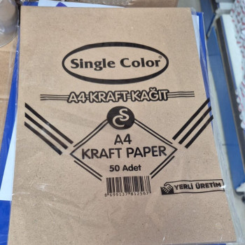 SİNGLE COLOR A4 KRAFT KAĞIDI 50Lİ