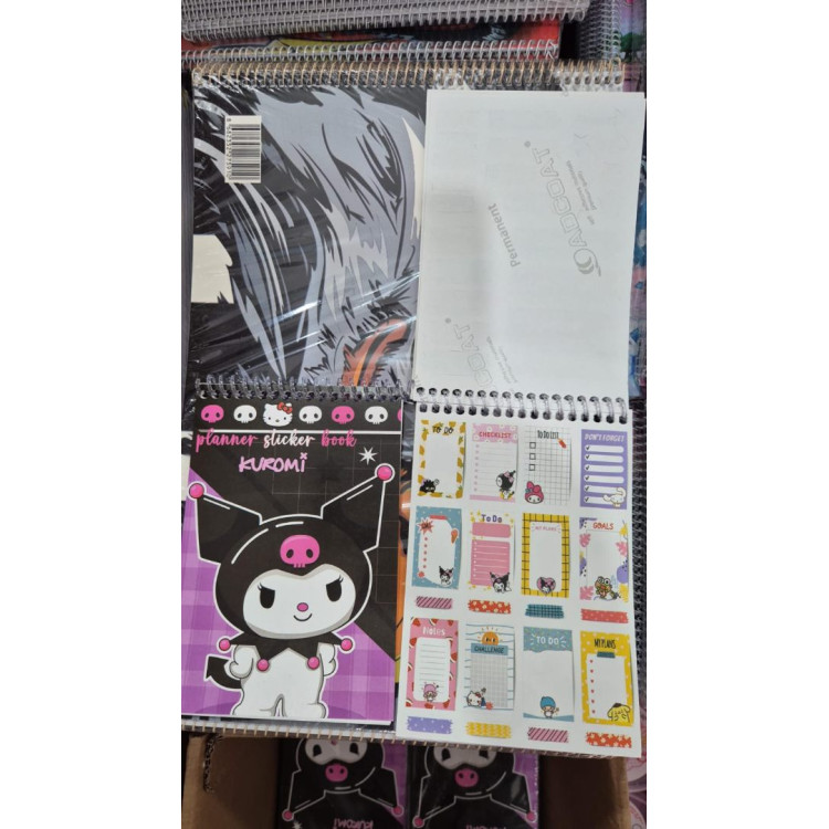 A6 KUROMİ SPİRALLİ STİCKER DEFTERİ (BOX12)