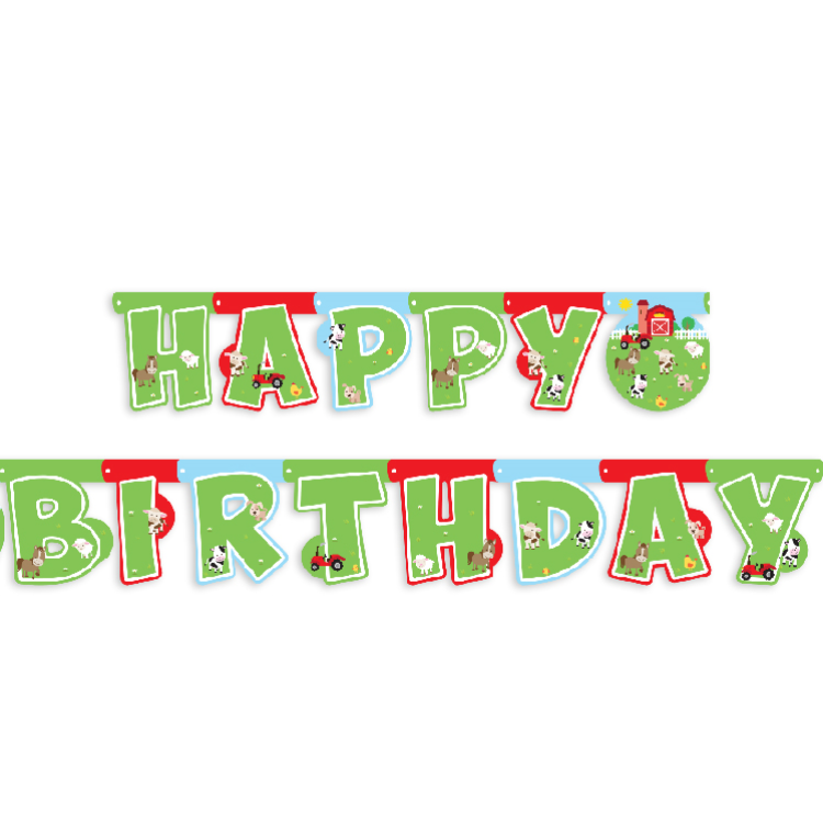 Banner Happy Bırthday Çiftlik Hayvanları