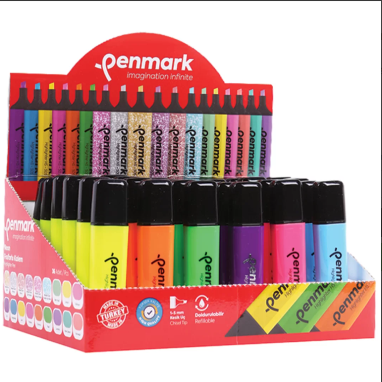 PENMAX NF-36 FOSFORLU İŞARET KALEMİ 36LI PENMAX NF-36 FOSFORLU İŞARET KALEMİ 36LI