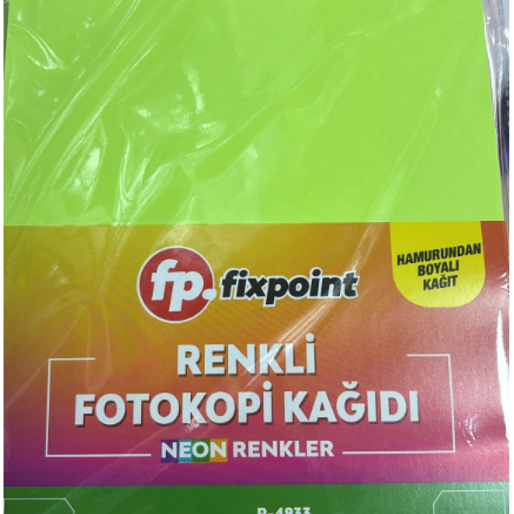 FİXPOİNT P-4933 NEON RENKLİ FOTOKOPİ KAĞIDI 100LÜ HAMURUNDAN BOYALI