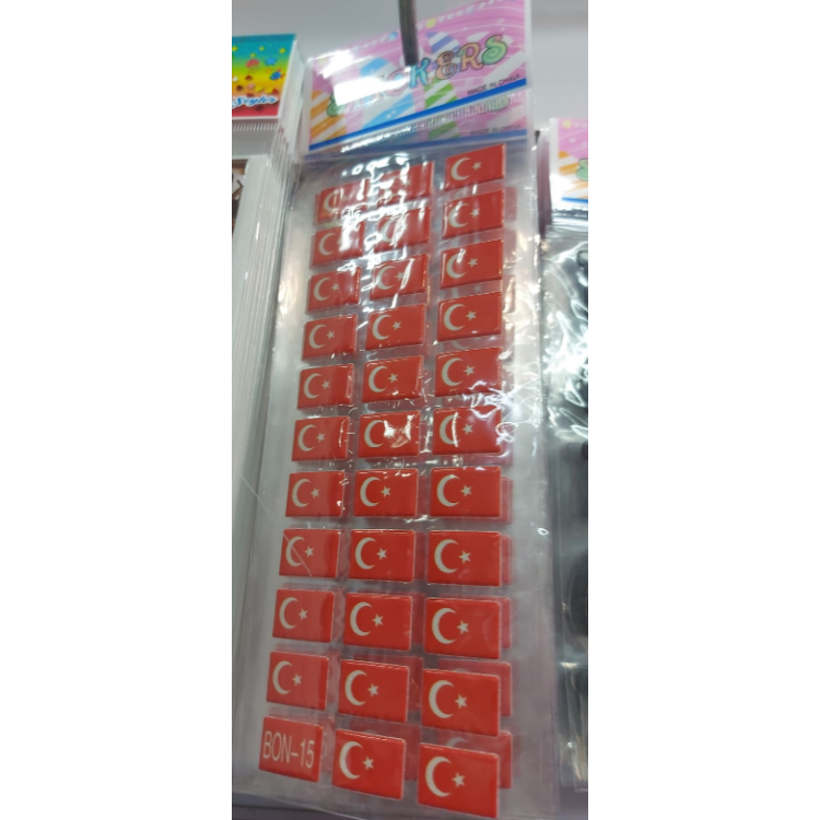 STİCKER KÜÇÜK BAYRAK DİKDÖRTGEN 20Lİ -P01