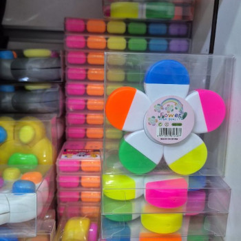 PAPATYA ÇİÇEK FOSFORLU 6LI İŞARET KALEMİ