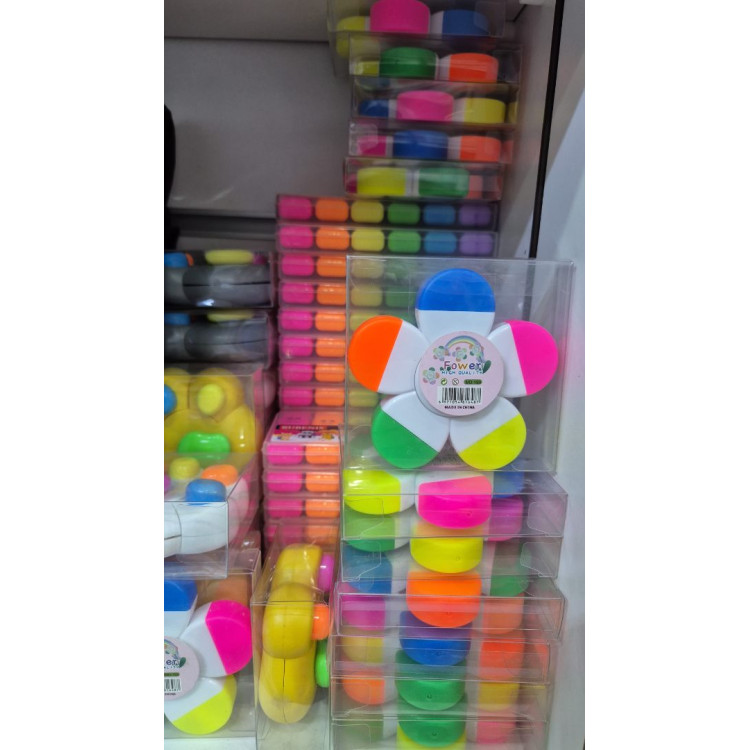 PAPATYA ÇİÇEK FOSFORLU 6LI İŞARET KALEMİ