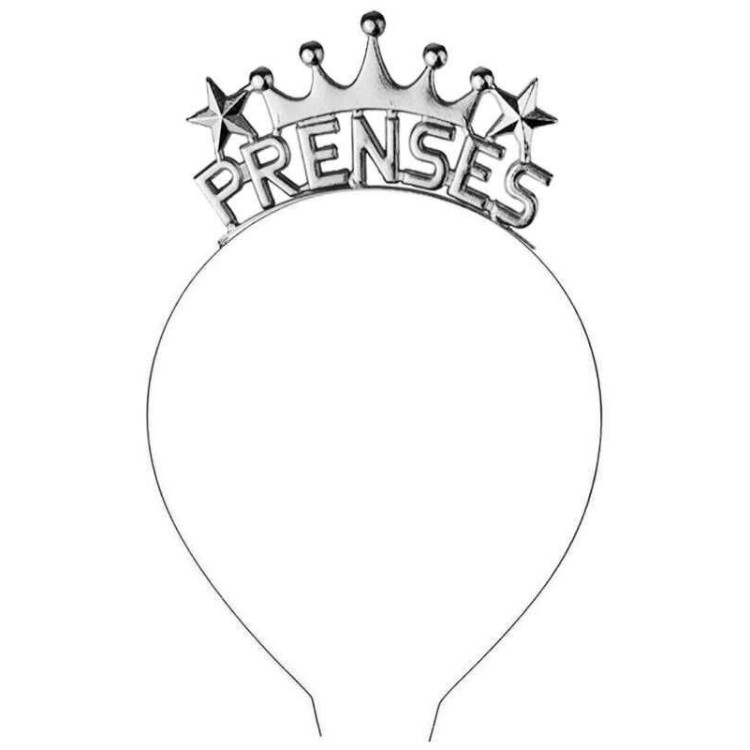 Taç Alt-Üst Metal Prenses Gümüş