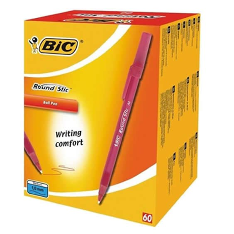 BİC ROUND STIC TÜKENMEZ KIRMIZI 60 LI