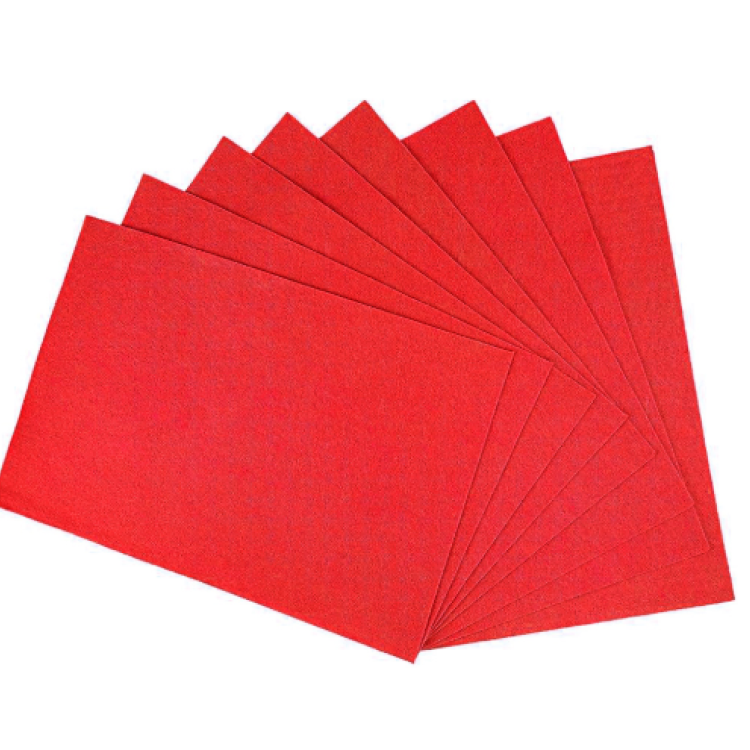 50x70 Okul Keçe Tabaka 10lu -Kırmızı-