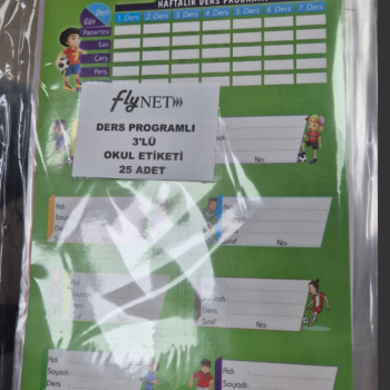 FLYCOLOR FLYNET DERS PROGRAMLI OKUL ETİKETİ 3LÜ 25 SET FLYCOLOR FLYNET DERS PROGRAMLI OKUL ETİKETİ 3LÜ 25 SET