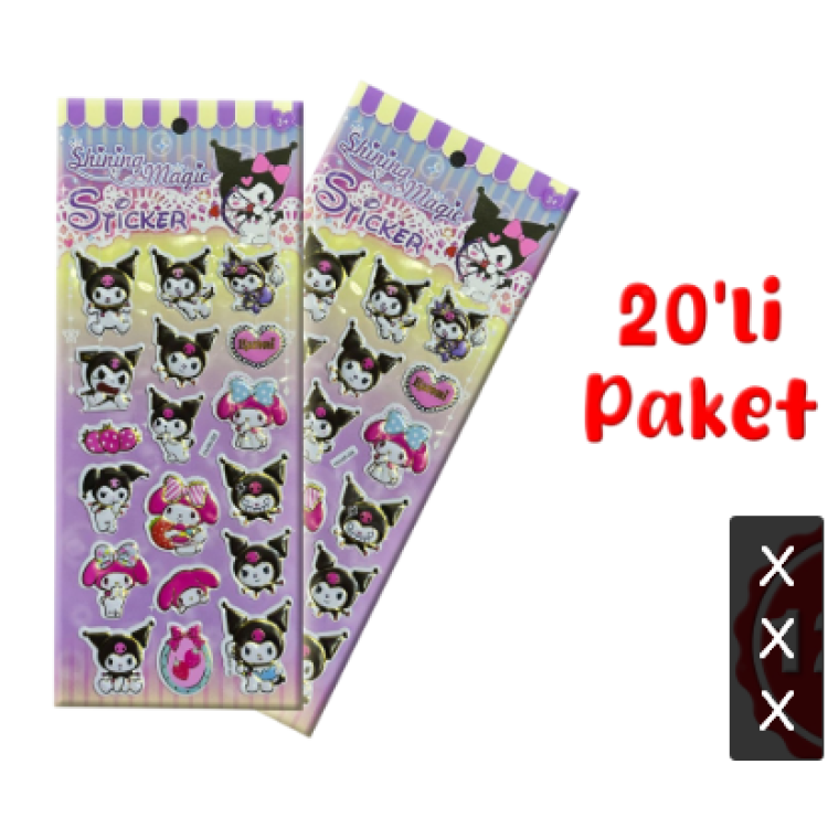 KUROMİ KABARTMALI STİCKER 20Lİ