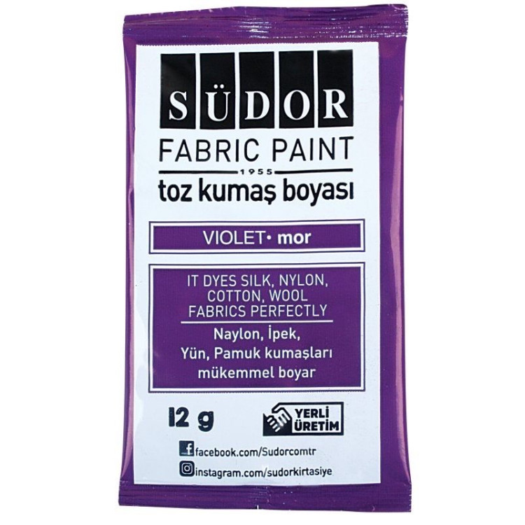 SÜDOR KB06 TOZ KUMAŞ BOYASI 12'Lİ MOR
