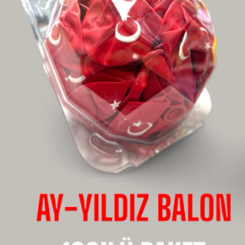 KAVANOZ BALON BAYRAK AYYILDIZ KIRMIZI 100LÜ *23nisan KAVANOZ BALON BAYRAK AYYILDIZ KIRMIZI 100LÜ *23nisan