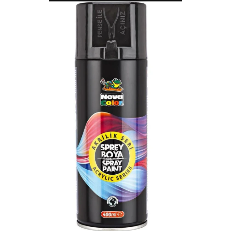 NOVACOLOR AKRİLİK SPREY BOYA 400 ML -SİYAH