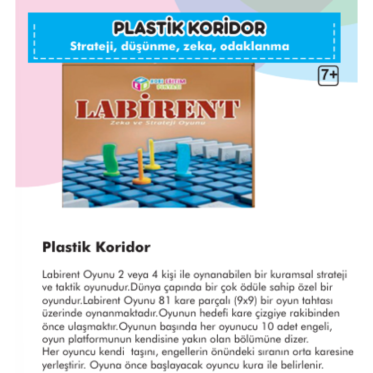 KORİDOR LABİRENT PLASTİK