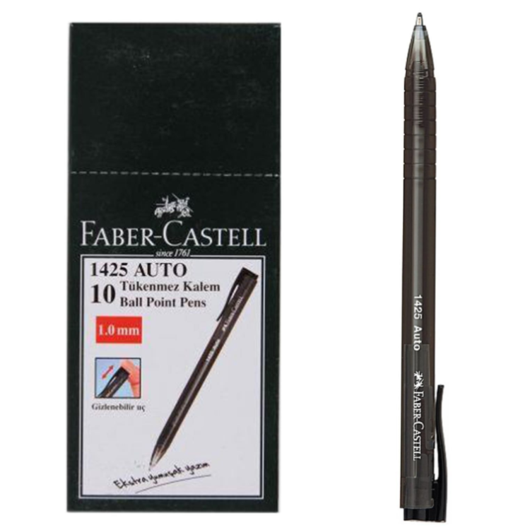 FABER 1425 AUTO TÜKENMEZ KALEM SİYAH 10 LU
