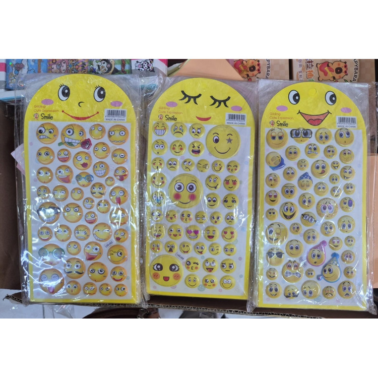 GÜLENYÜZ EMOJİLİ ORTA STİCKER 12Lİ