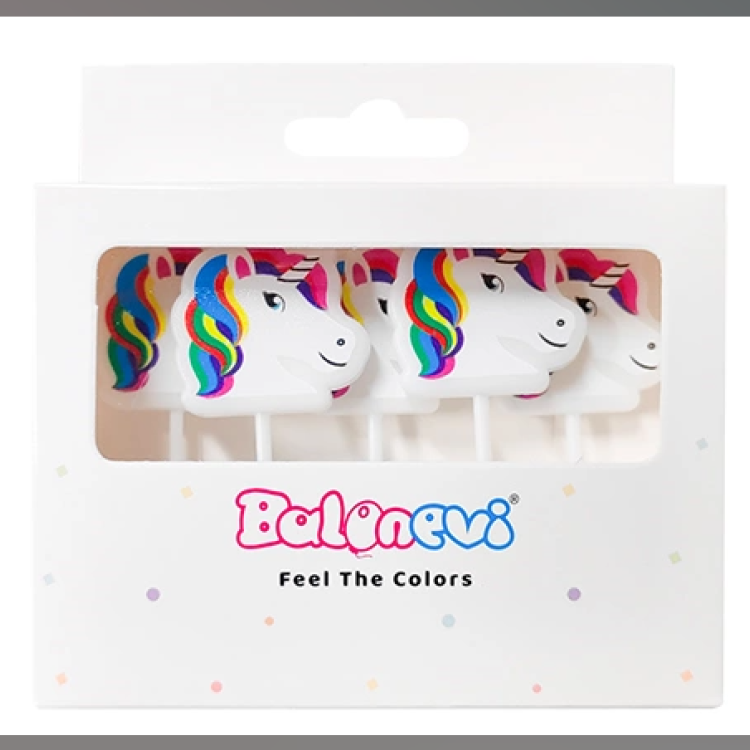 Balonevi UNICORN ŞEKİLLİ MUM 5'Lİ