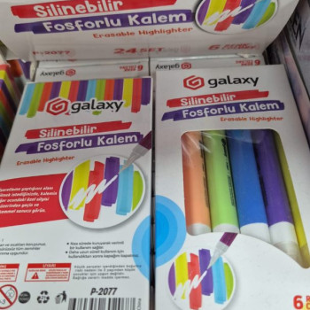 GALAXY P-2077 SİLİNEBİLRİ FOSFORLU KALEM 6RENK (BOX24) GALAXY P-2077 SİLİNEBİLRİ FOSFORLU KALEM 6RENK (BOX24)