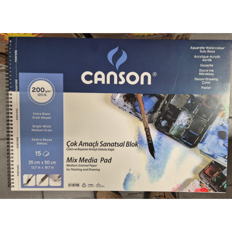 CONSON SPRALLİ RESİM DEFTERİ 200GR 35X50 15YP