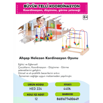 BÜYÜK TELLİ KOORDİNASYON AHŞAP HELEZON KORDİNASYON OYUNU BÜYÜK TELLİ KOORDİNASYON AHŞAP HELEZON KORDİNASYON OYUNU