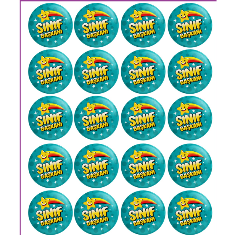 MOTİVASYON ROZETİ SINIF BAŞKANI 20Lİ -M06