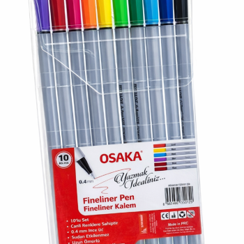 Osaka Fineliner Trio Pen Renkli Kalem Set 0.4 mm 10'lu (BOX20)