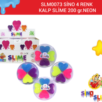 SİNO SLM-0073 4 RENK KALPLİ SLİME 200GR 12Lİ SİNO SLM-0073 4 RENK KALPLİ SLİME 200GR 12Lİ