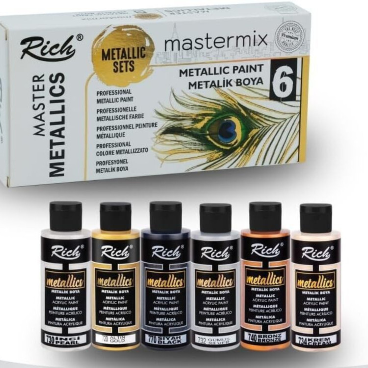 RİCH MASTERMİX 60 CC AKRİLİK BOYA METALİK 6'LI RİCH MASTERMİX 60 CC AKRİLİK BOYA METALİK 6'LI