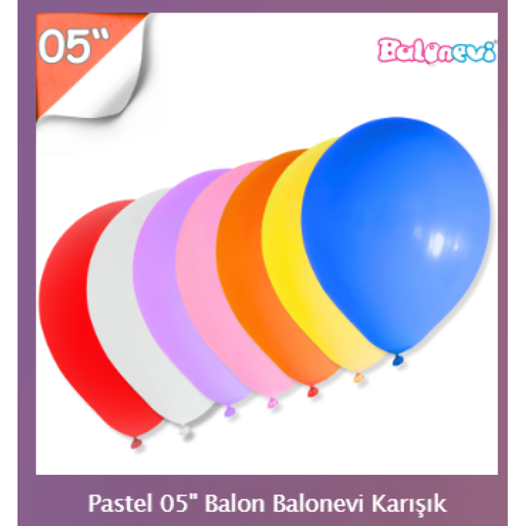 Pastel 05" Balon Balonevi Karışık 100lü