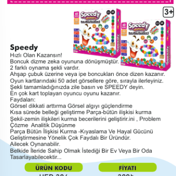 SPEEDY ZEKA YETENEK ODAKLANMA EL BECERİSİ SPEEDY ZEKA YETENEK ODAKLANMA EL BECERİSİ