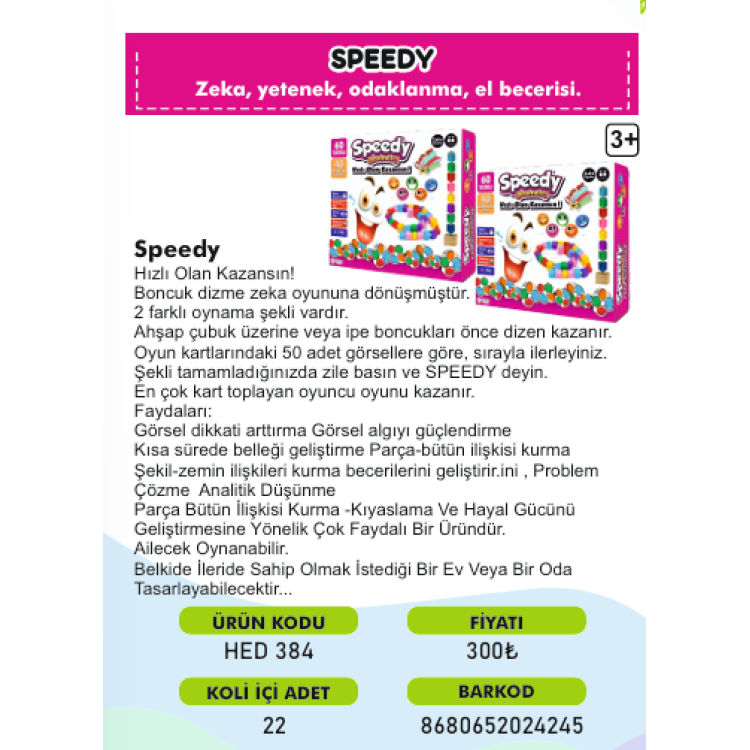SPEEDY ZEKA YETENEK ODAKLANMA EL BECERİSİ