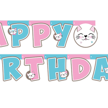 Banner Happy Bırthday Mıss Cat Banner Happy Bırthday Mıss Cat