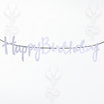 Banner Kaligrafi Happy Bırthday Gümüş Banner Kaligrafi Happy Bırthday Gümüş