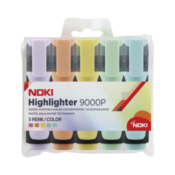 NOKİ 900P5VC PASTEL FOSFORLU KALEM 5'Lİ PVC NOKİ 900P5VC PASTEL FOSFORLU KALEM 5'Lİ PVC