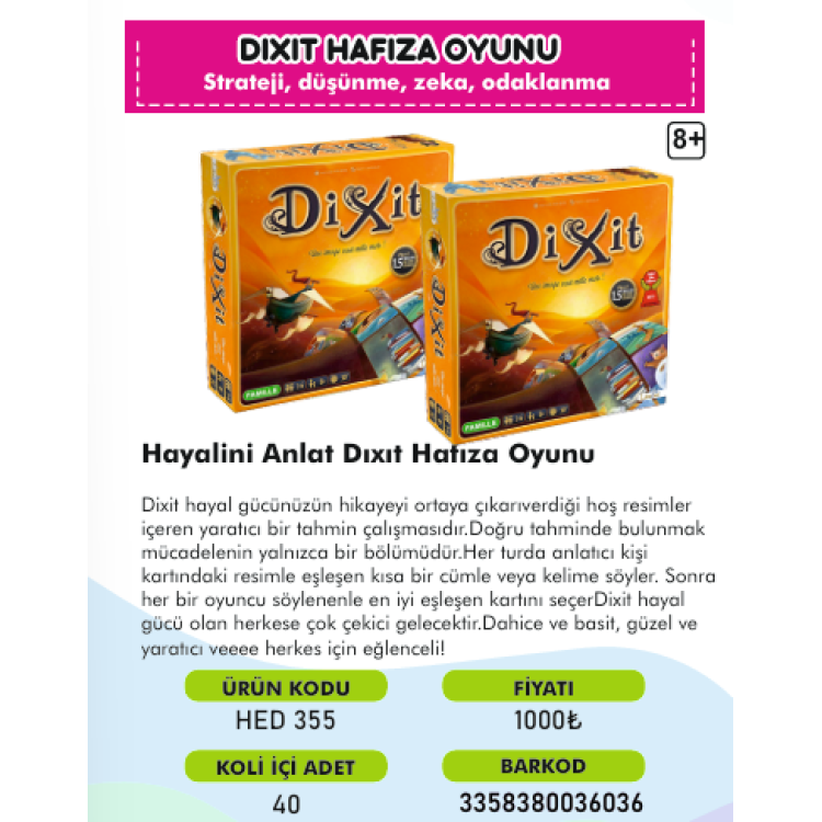 HAYALİNİ ANLAT DIXIT HAFIZA OYUNU