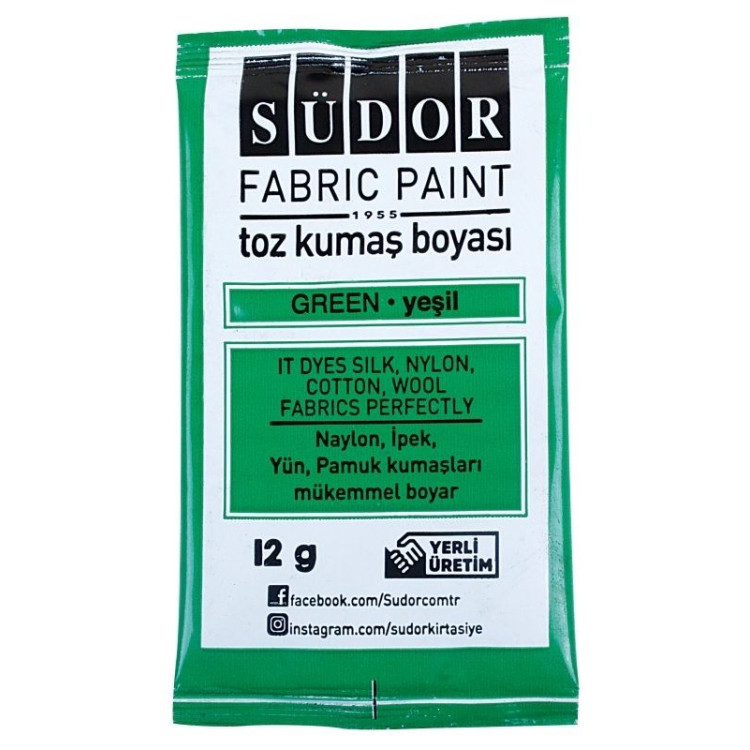 SÜDOR KB07 TOZ KUMAŞ BOYASI 12'Lİ YEŞİL
