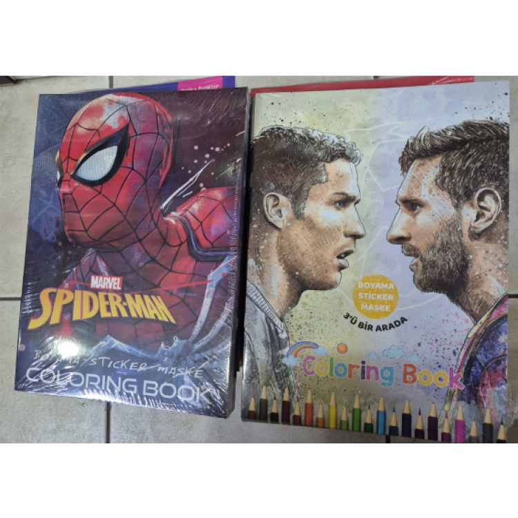 STİCKERLI KARAKTERLİ İNCE BOYAMA KİTABI ERKEK*20